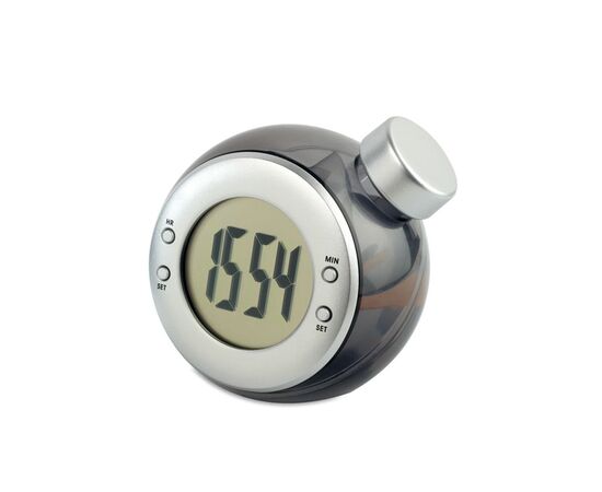 LCD klok  op waterenergie Mat zilver -  IT3828-16