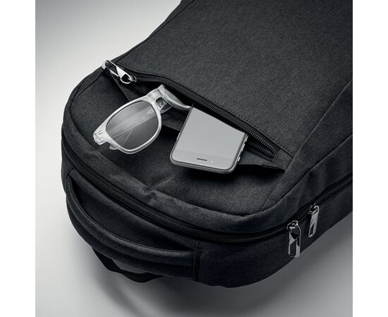 Laptop rugzak 600D RPET Zwart -  MO2046-03