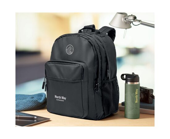 Laptop-Rucksack 300D RPET Schwarz -  MO2050-03