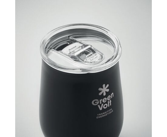 Becher recycelter Edelstahl Schwarz -  MO2090-03