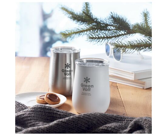 Recycled stainless steel mug White -  MO2090-06