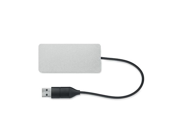 3 port USB hub with 20cm cable Silver -  MO2142-14
