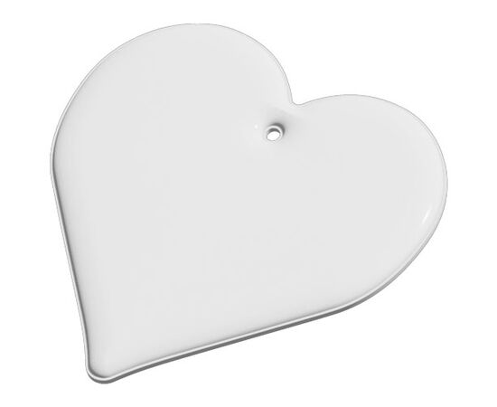 Attache réfléchissante en PVC en forme de c&#339;ur H-09 RFX&#8482; Blanc - RFX™ 1PR09001