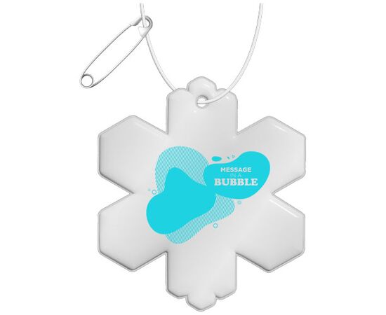 Attache réfléchissante RFX&#8482; en TPU en forme de flocon de neige Blanc - RFX™ 1PR09901