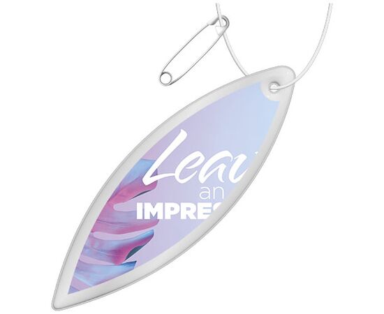 RFX&#8482; H-12 ellipsenförmiger reflektierender PVC-Anhänger Weiß - RFX™ 1PR11201
