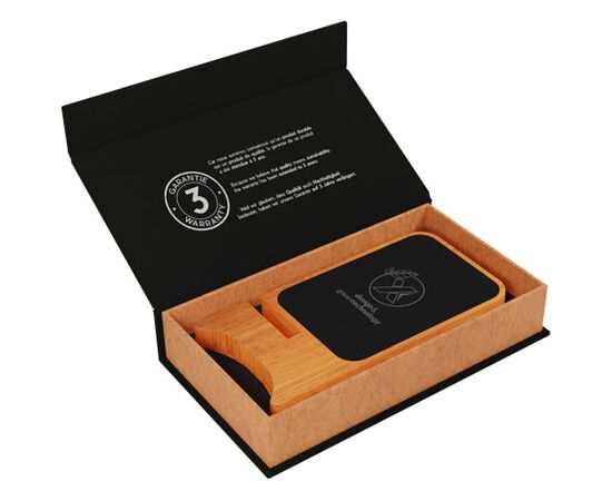 SCX.design W16 15W light-up wireless wooden stand Wood, Solid black - SCX.design 1PX06271