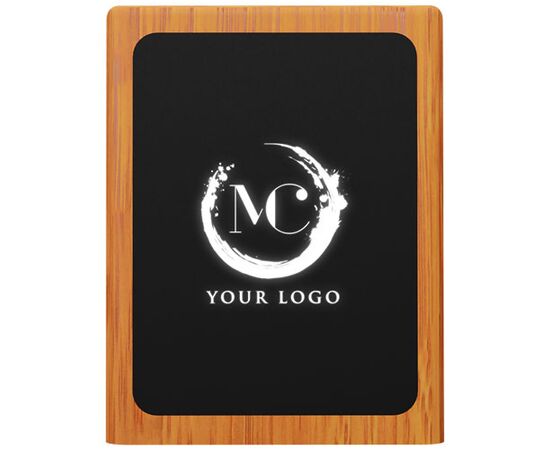 SCX.design O12 houten potloodhouder met oplichtend logo en dubbele USB-uitgang Hout - SCX.design 1PX07771
