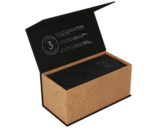 SCX.design W17 kabelloses 10W Ladepad mit Bambus-Stifthalter und Leuchtlogo Holz, Schwarz - SCX.design 1PX07871
