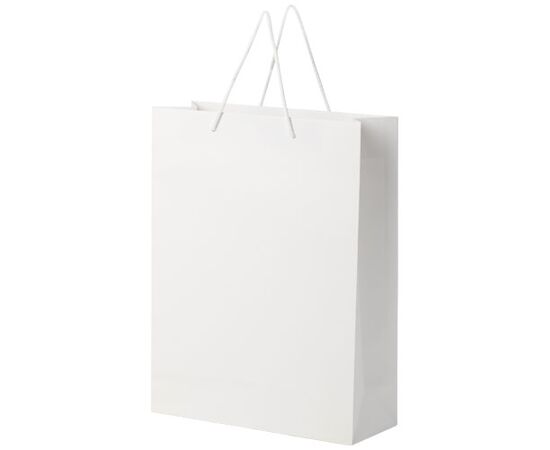 Handgefertigte 170 g/m² Integra-Papiertüte mit Kunststoff Kordelgriffen &#8211; 31 × 12 × 41 cm Weiß - Unbranded 1ZB01101