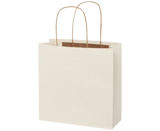 Agricultural waste 150 g/m2 paper bag with twisted handles - 24 x 9 x 24 cm Off white - Unbranded 1ZM00101