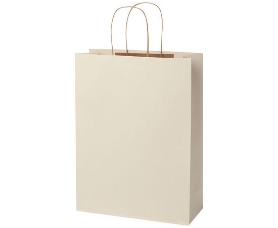 Sac en papier fabriqué à partir de déchets agricoles 150 g/m2 avec poignées torsadées, 31 x 12 x 41 cm Blanc cassé - Unbranded 1ZM00501