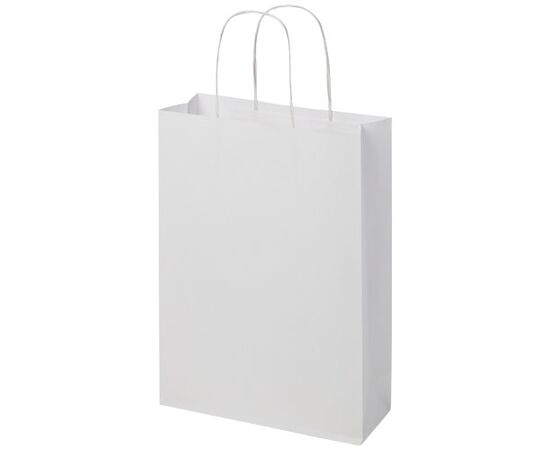 Sac en papier Kraft 120 g/m2 avec poignées torsadées, 24 x 9 x 32 cm Blanc - Unbranded 1ZM00701