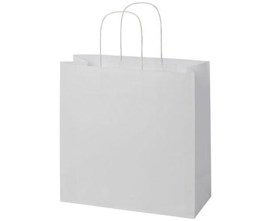 Sac en papier Kraft 120 g/m2avec poignées torsadées, 31 x 12 x 31 cm Blanc - Unbranded 1ZM00901