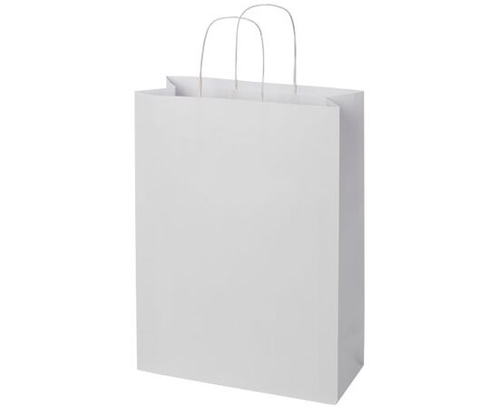 Sac en papier Kraft 120 g/m2avec poignées torsadées, 31 x 12 x 41 cm Blanc - Unbranded 1ZM01001