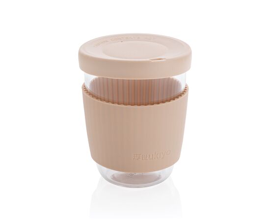 Ukiyo borosilicaat glas met siliconen deksel en sleeve Bruin - Ukiyo P432.709