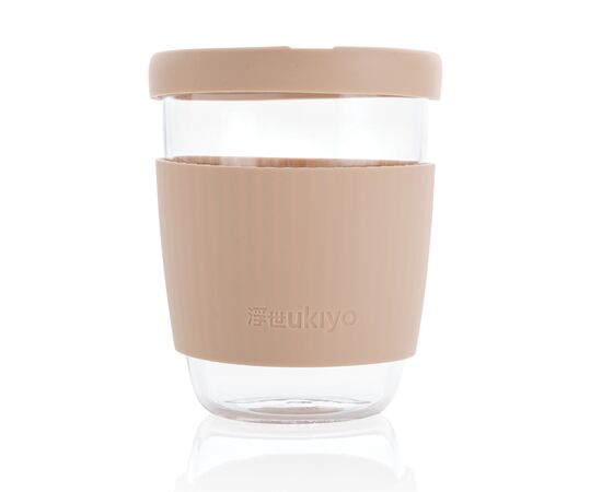 Ukiyo borosilicaat glas met siliconen deksel en sleeve Bruin - Ukiyo P432.709