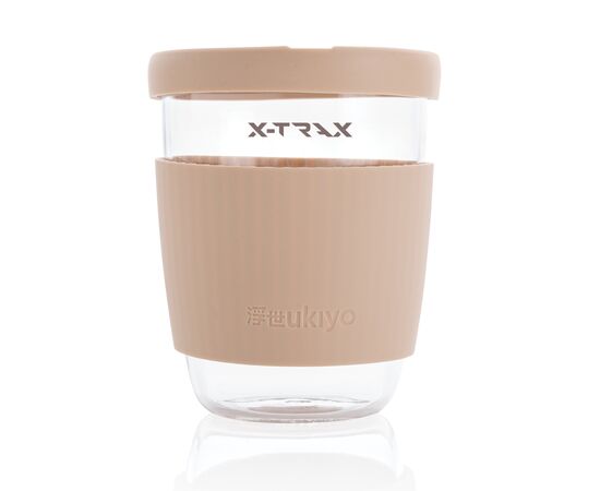 Ukiyo borosilicaat glas met siliconen deksel en sleeve Bruin - Ukiyo P432.709