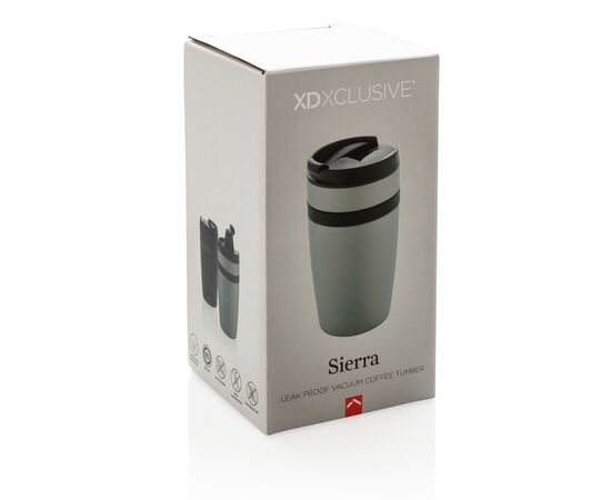 Sierra lekvrije vacuüm geïsoleerde koffiemok Zilver, Zwart - XD Xclusive P432.802
