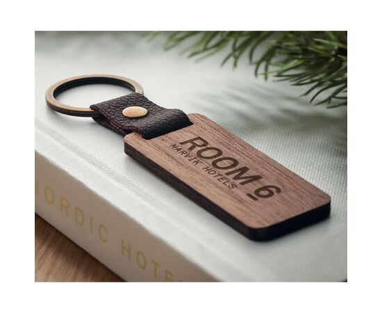 Schlüsselring Walnuss und PU - MO2369-40