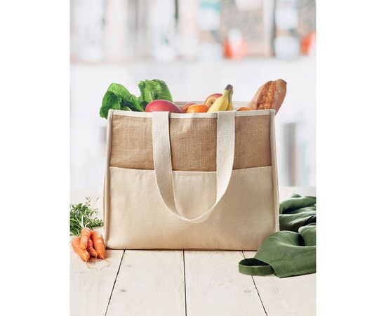 Jute and canvas cooler bag Beige -  MO6160-13