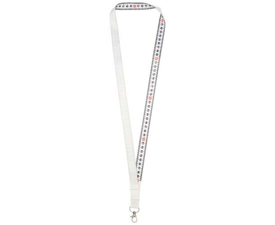 Isla 1-meter RPET sublimatie lanyard met safety breakaway sluiting Wit, Wit, Wit - Unbranded 1PL06200