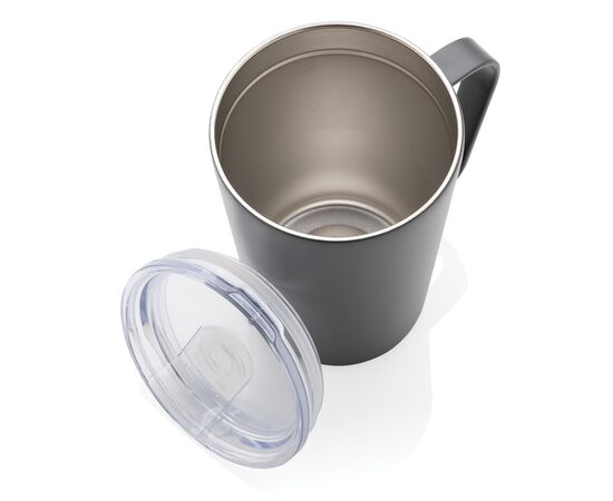 RCS gerecycled roestvrijstalen moderne vacuümmok met deksel Grijs - XD Collection P433.052