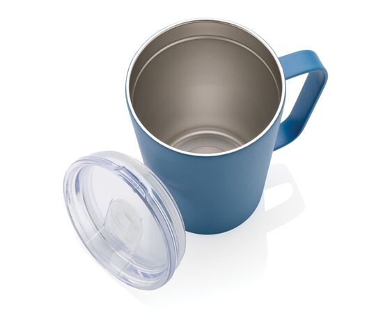 RCS Recycled stainless steel modern vacuum mug with lid Blue - XD Collection P433.055