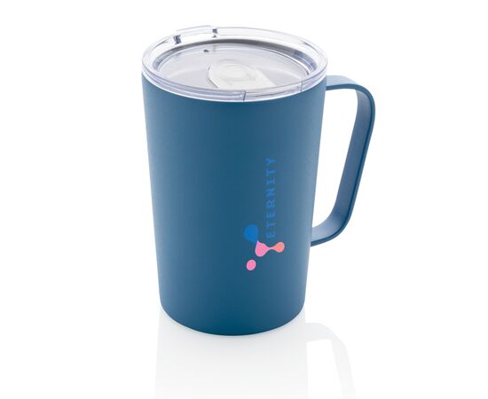 RCS Recycled stainless steel modern vacuum mug with lid Blue - XD Collection P433.055