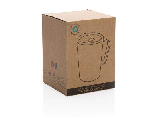 RCS Recycled stainless steel modern vacuum mug with lid Blue - XD Collection P433.055