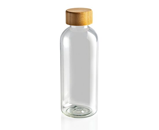 GRS recycled PET fles met bamboe dop Transparant - XD Collection P433.090