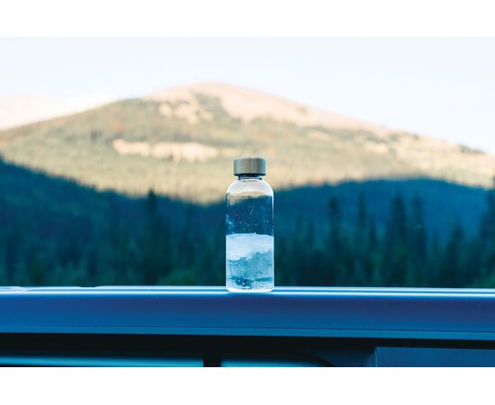 GRS recycled PET fles met bamboe dop Transparant - XD Collection P433.090