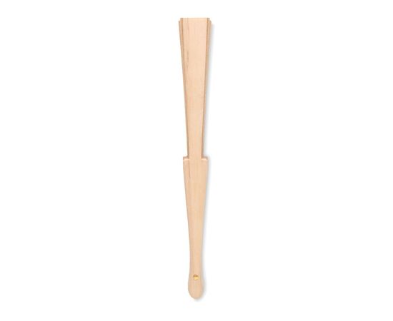 Wood hand fan with cork fabric Beige -  MO6232-13