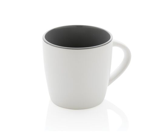 Ceramic mug with coloured inner 300ml White, Grey - XD Collection P434.003