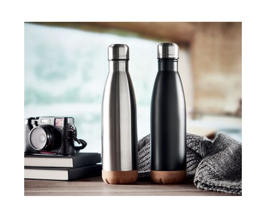 Dubbelwandige fles 500 ml Mat zilver -  MO6313-16
