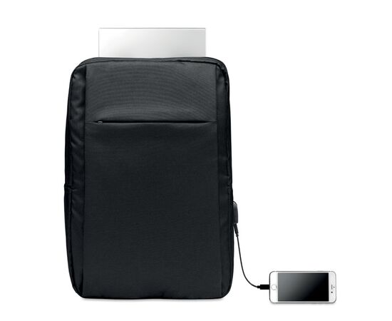Laptop backpack in 300D RPET Black -  MO6328-03