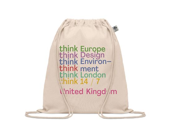 Sac à cordon en coton organique Beige -  MO6354-13