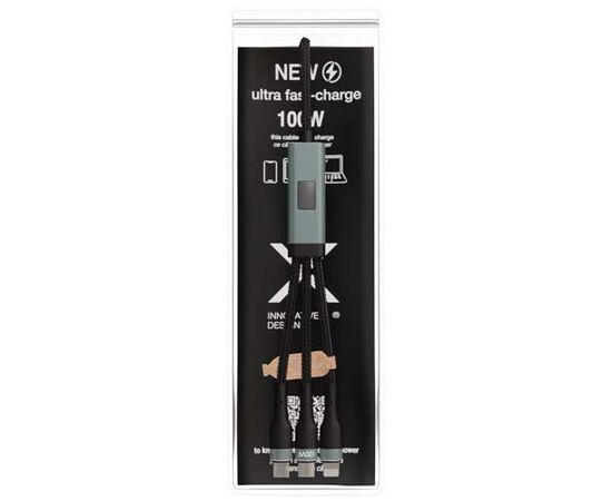 SCX.design C53 100W ultraschnelles 5-in-1 Ladekabel aus rPET Gun metal - SCX.design 1PX17182