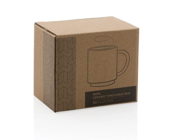 Stapelbare Keramiktasse, 180ml Schwarz - XD Collection P434.071