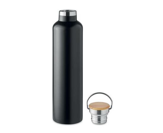 Dubbelwandige RVS drinkfles 1L MO6373 Zwart -  MO6373-03