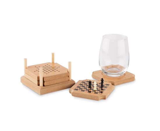 4-delig set onderzetters spel Hout -  MO6382-40