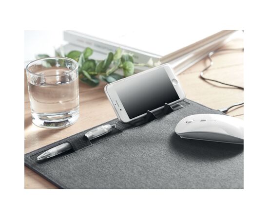 RPET mouse mat charger 15W Dark grey -  MO6416-15