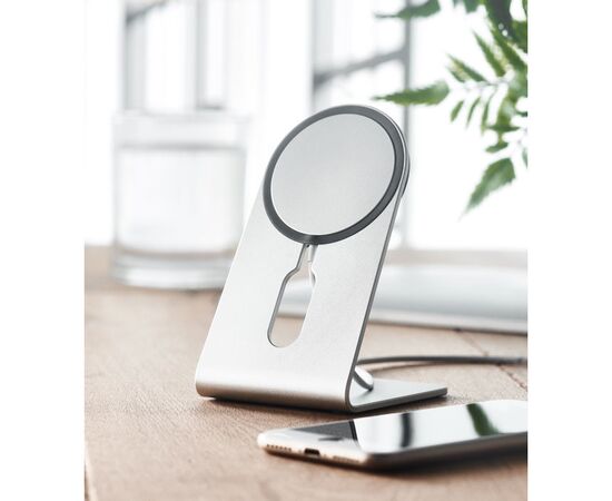 Portable magnetic charger 15W Matt silver -  MO6417-16
