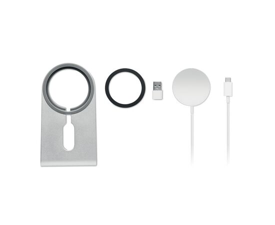 Portable magnetic charger 15W Matt silver -  MO6417-16