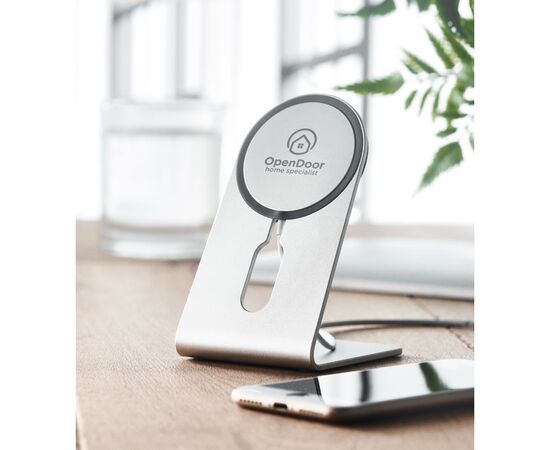 Portable magnetic charger 15W Matt silver -  MO6417-16