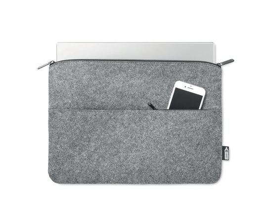 RPET felt zipped laptop bag Grey -  MO6419-07