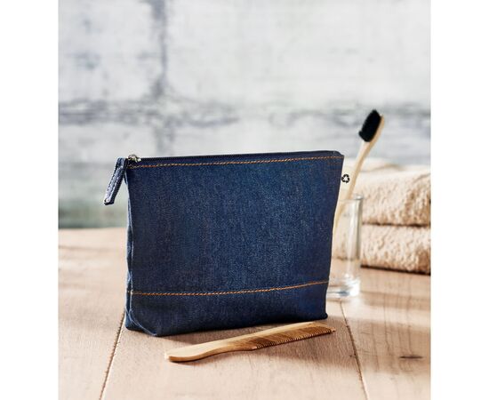 Recycled denim cosmetic pouch Blue -  MO6421-04
