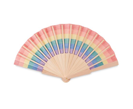 Rainbow wooden hand fan Multicolour -  MO6446-99