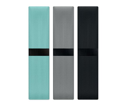 Set of 3 fitness bands in pouch Black -  MO6449-03