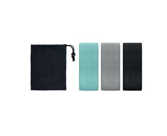 Set of 3 fitness bands in pouch Black -  MO6449-03