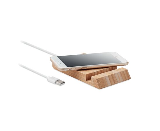Bamboo wireless charger 10W Wood -  MO6453-40